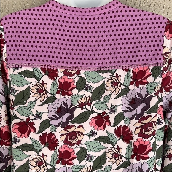 Matilda Jane Dusk‎ Or Dawn Floral Polka Dot Print Peasant Style Blouse - Picture 6 of 13